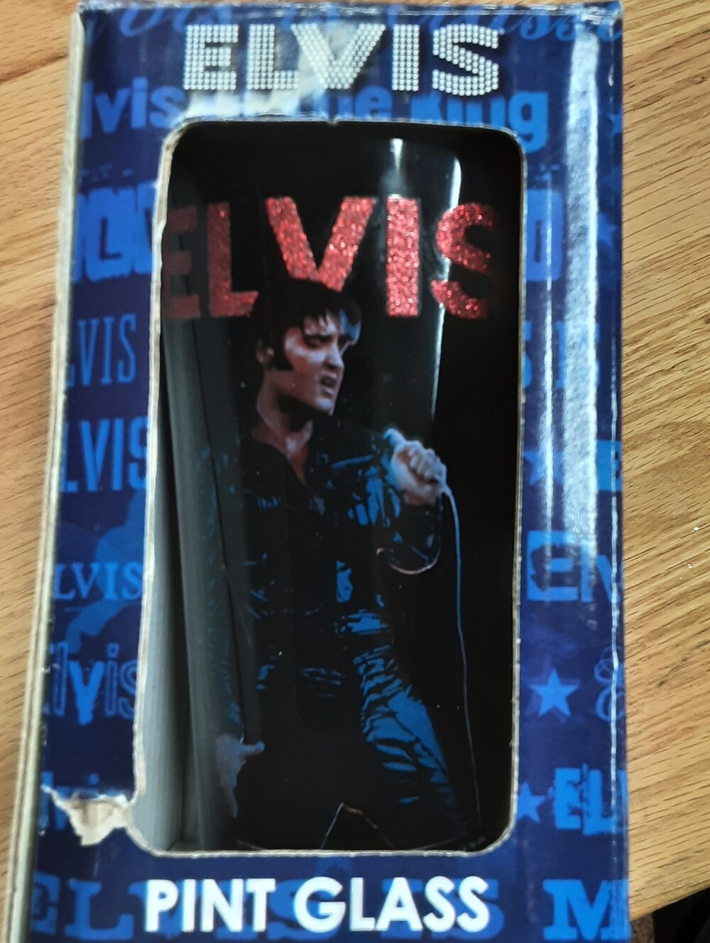 ELVIS Black And Red Pint Glass